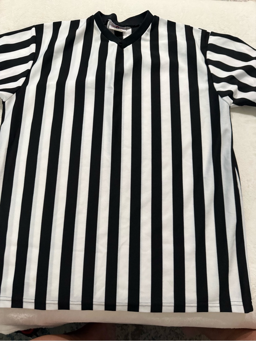 Referee Black and White Striped Shirt Size XL Halloween Dress-up